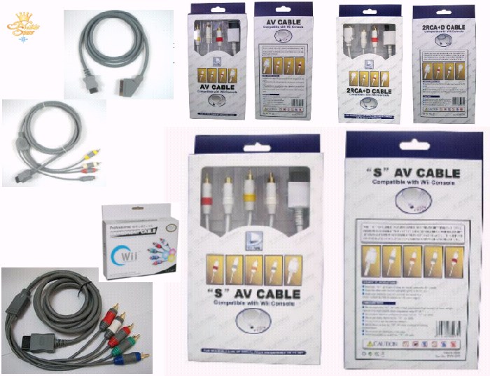  Scart Cable, S-Video AV Cable, Component HD AV Cable For Wii (Scart, S-видео кабель AV, компонентный HD AV кабель для Wii)