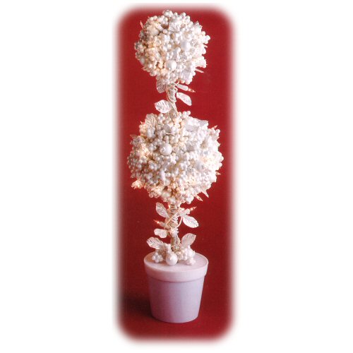  24 Inch Pre-Lit White Berry Double Ball Topiary Tree (24 дюймов Предварительно Lit Белый Берри Double Tr  Ball Topiary)