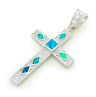  925 Sterling Silver And Opal Pendant (En argent 925 et Opal Pendentif)