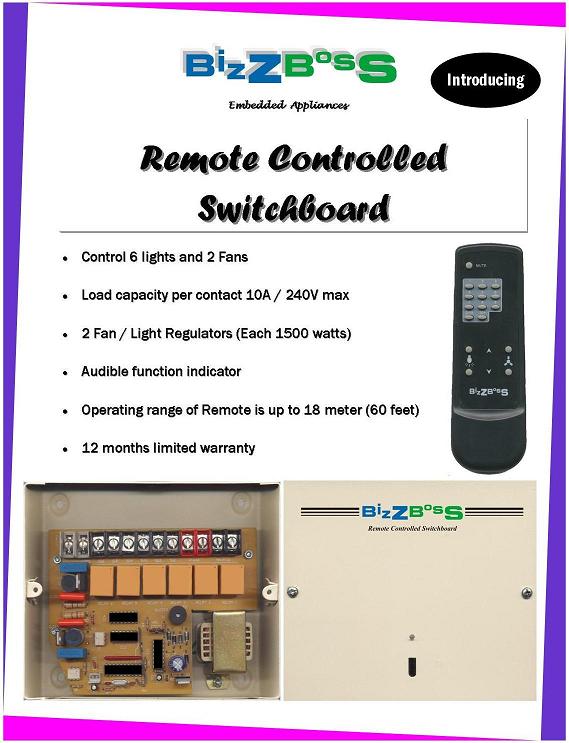  Remote Controlled Switchboard With Fan / Light Regulator (Remote Controlled Telefonzentrale mit Fan / Light Regulator)