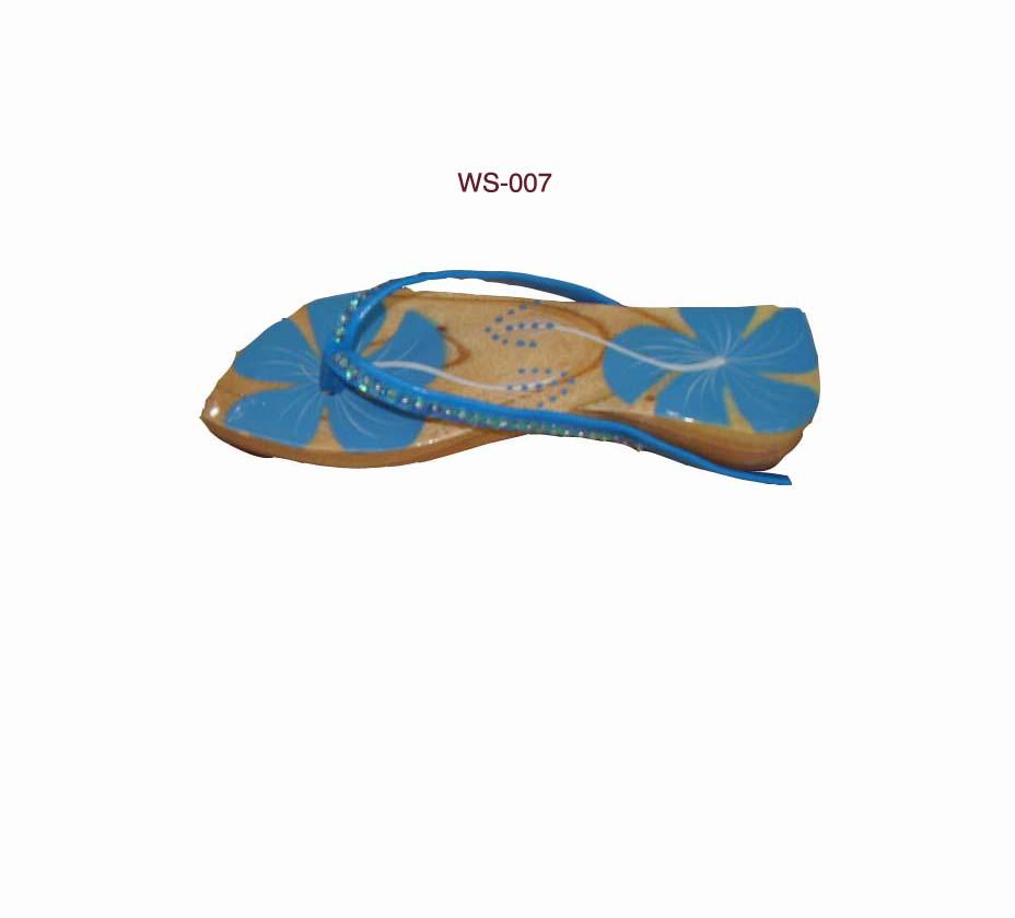  Painted Wooden Sandal, Lacquered Wooden sandal