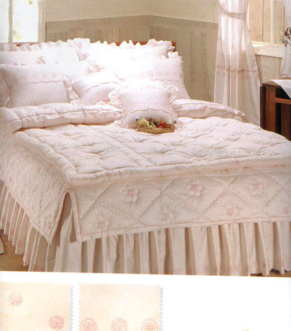  Bedspread, Fitted Sheet, Bedskirt, Cushion And Pillow Case ( Bedspread, Fitted Sheet, Bedskirt, Cushion And Pillow Case)