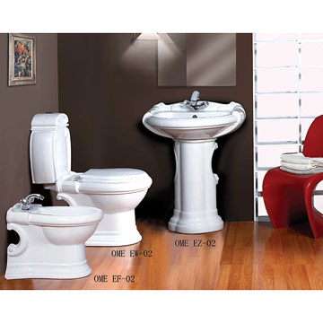  Close-Coupled Toilet & Pedestal Basin & Bidet ( Close-Coupled Toilet & Pedestal Basin & Bidet)
