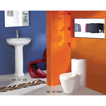  One-Piece Toilet & Pedestal Basin