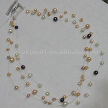  Multi Strands Pearl Necklace (Multi пряди Жемчужное ожерелье)