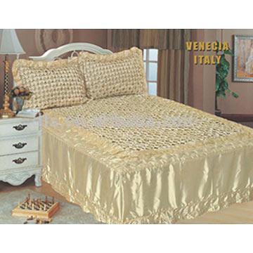  Hand-Made 3pc Satin Bedspread Set (Hand-Made 3pc атласное покрывало Установить)