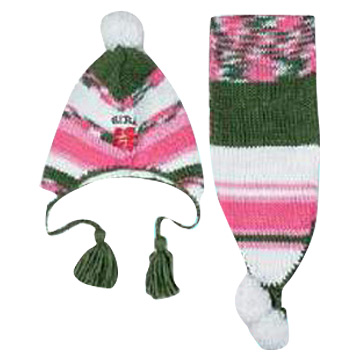  Knitted Hat and Scarf Set ( Knitted Hat and Scarf Set)