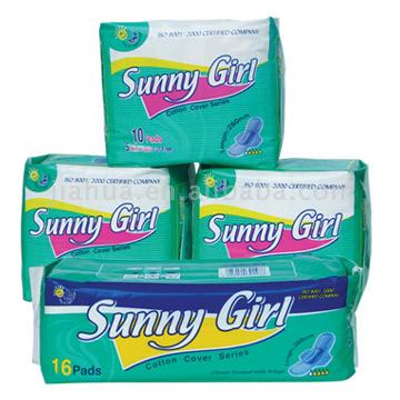 Sanitary Napkin with Cotton Cover & Wings (Sanitary Napkin with Cotton Cover & Wings)