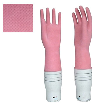  Flocklined Household Gloves (Pink) (Flocké ménage Gants (Rose))