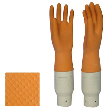  Flock-Lined Household Gloves (Orange) (Flock-Lined Gants de ménage (Orange))