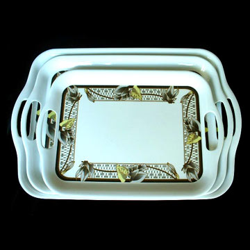  3pcs Melamine Tray with Handle (3pcs mélamine Plateau avec poignée)