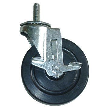  5" Caster with Rubber Thread Stem and Brake (5 "Roulette avec des fils de caoutchouc de la tige et de freins)