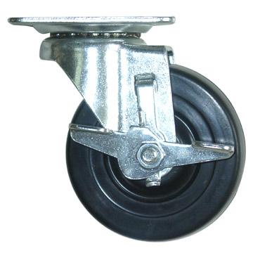  4" Rubber Swivel and Brake Caster (4 "pivotantes en caoutchouc et des freins Caster)