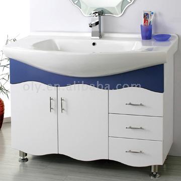  PVC Laminated Sheet Cabinet and Ceramic Basin ( PVC Laminated Sheet Cabinet and Ceramic Basin)