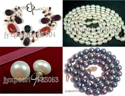  Beautiful Stylish Freshwater Pearl Necklaces, Bracelet & Earrings (Beautiful Stylish eau douce colliers de perles, Bracelet & Boucles d`oreilles)