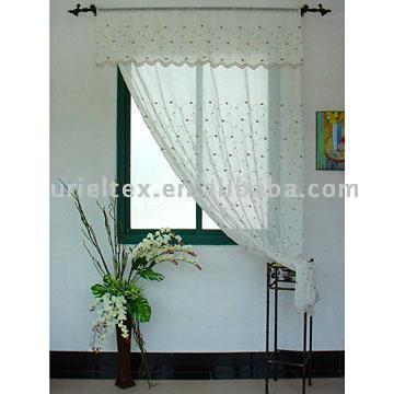  Embroidered Voile Curtain