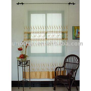  Embroidered Voile Curtain