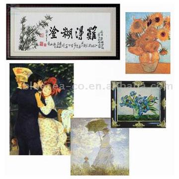  Reproduced Oil Painting & Embroidery Handwork (Reproduit peinture à l`huile et broderie Handwork)