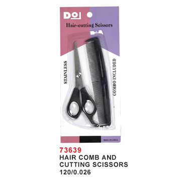  Hair Comb & Cutting Scissors (Cheveux peigne et ciseaux)