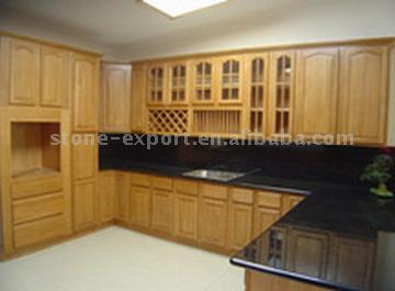  Granite Kitchen Countertops with Solid Wood Cabinet (Гранит кухни прилавок с массивной древесины кабинет)