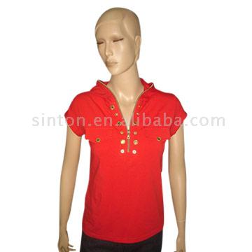 Damen-Strick-Shirt mit Kapuze (Damen-Strick-Shirt mit Kapuze)