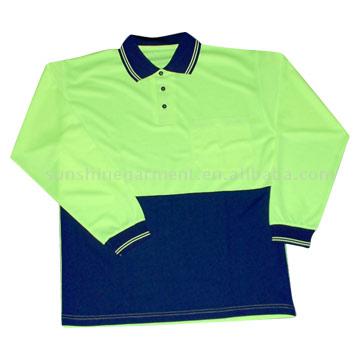  100% Polyester Long Sleeves Pique Shirt ( 100% Polyester Long Sleeves Pique Shirt)