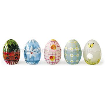  Hand Painted Glass Egg Set (Ручная роспись стекла Яйцо Установить)