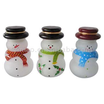  Hand Painted Glass Snowmen Storage Jar Set (Ручная роспись стекла Снеговики хранения Jar Set)