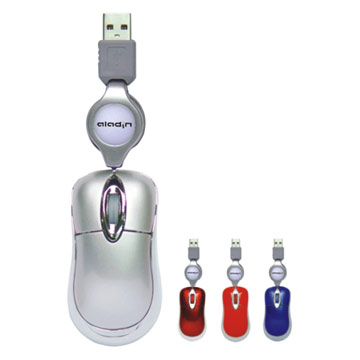  Mini Optical Mouse with Retractable Cable ( Mini Optical Mouse with Retractable Cable)