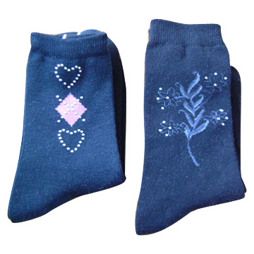  Ladies` Fashion Socks with Strass (Ladies `Mode Chaussettes avec Strass)