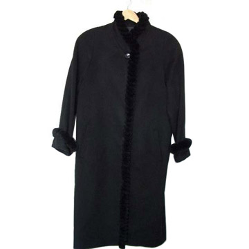  Ladies` Long Coat with Rex Detail ( Ladies` Long Coat with Rex Detail)