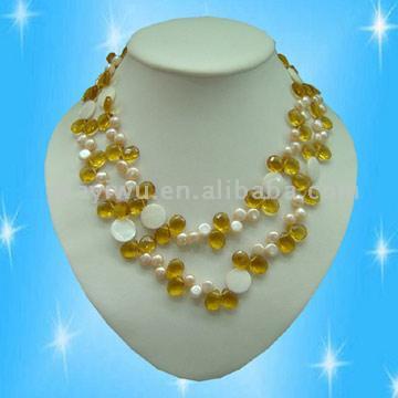  Pearl Necklace with Natural Stones (Collier de perles avec des pierres naturelles)