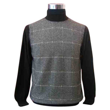  Men`s Intarsia Turtleneck Cashmere Pullover (Men`s Intarsia Pull col roulé en cachemire)