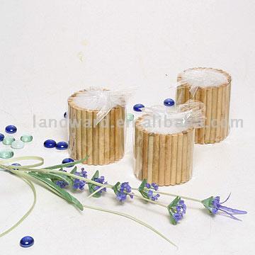  3 Candles with Bamboo Pole Surrounding (CN05080) (3 bougies avec Bamboo Pole proximité (CN05080))