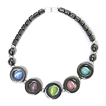  Hematite and Cat Eye Bead Bracelet ( Hematite and Cat Eye Bead Bracelet)