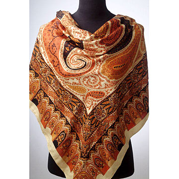  Silk / Cashmere Square Printed Scarf ( Silk / Cashmere Square Printed Scarf)