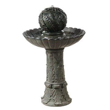  Oak Leaf Sphere Ball Water Fountain (Oak Leaf Ball Sphere Water Fountain)