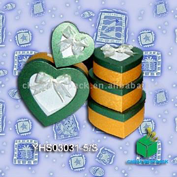  Heart Gift Boxes w/Heart Window 5/S (Heart coffrets cadeaux w / Heart Window 5 / S)