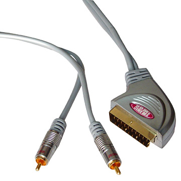  Scartt to 2RCA Cable (Metal) (Scartt к 2RCA кабель (металл))