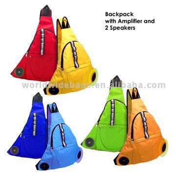  Triangle Backpacks with Speaker and Amplifier (Triangle Sacs à dos avec haut-parleur et amplificateur)