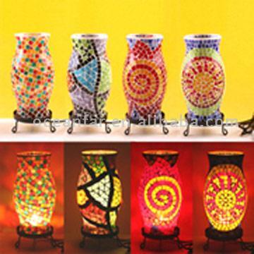  Glass Mosaic Hurricane Lamp (Mosaïque de verre lampe-tempête)