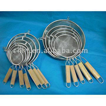  Frying Strainers with Wood Handles (Сковородка Сито с дерева ручки)