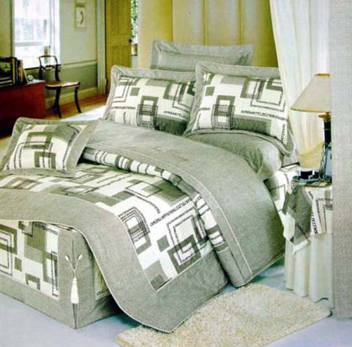  4pc Brushed and Printed Bedding Set (4pc щеткой и печатная Комплекты постельных принадлежностей)