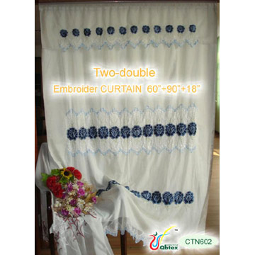  100% Polyester Embroidery Curtains (100% polyester Broderie Rideaux)