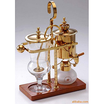  Gilded Stainless Steel Coffee Maker with Copper Stand (Doré en acier inoxydable Cafetière avec Copper Stand)