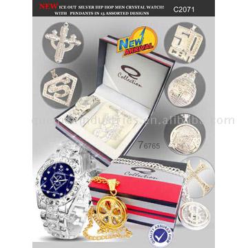  Men`s Watch Gift Set with Pendant