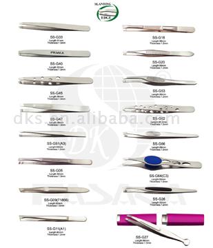  Tweezers, Slanting Tips (Pincettes, en biais Conseils)