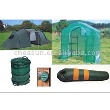  Camping Tent, Sleeping Bag, Green House & Heat Bag (Туристическая палатка, спальный мешок, Gr n House & Heat сумка)