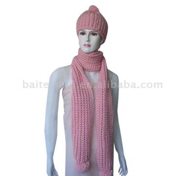  Knitted Hat and Scarf Set ( Knitted Hat and Scarf Set)