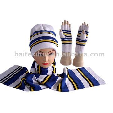  Knitted Scarf, Hat, and Glove Set ( Knitted Scarf, Hat, and Glove Set)